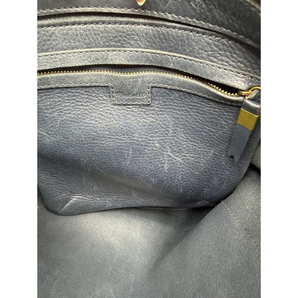 Madewell Zip-Top Medium Transport Tote Leather Crossbody Bag Black AS IS - Picture 7 of 10